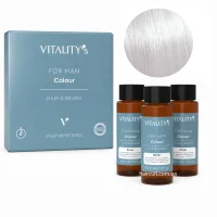 Фарба-гель чоловіча для волосся та бороди без аміаку Vitality’s For Man Colour 04 Silver (Сріблястий), 3*50 мл   